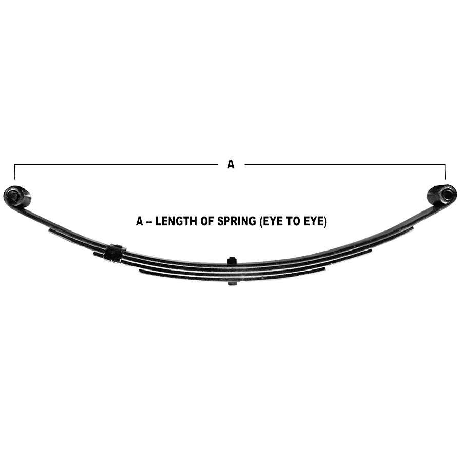 WaterLand 3-Leaf Double-Eye Spring for 1,850-lb Trailer Axles - 20" Long 1 3/4" Wide