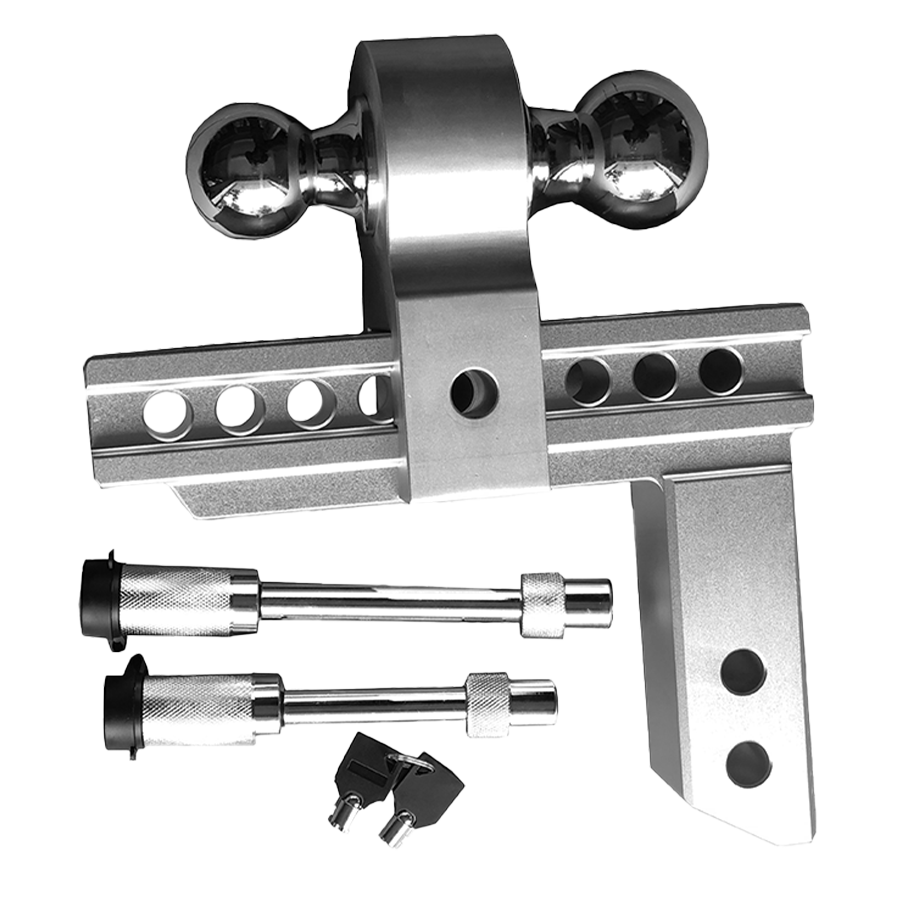 Tuppen's - MASTER HAULER 2-Ball Drop Adjustable Aluminum Hitch, 8 in. Drop / 8 in. Rise.