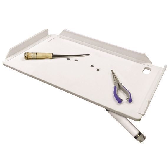 TACO 20 Inch Poly Filet Table w/Adjustable Gunnel Mount 20" x 12" - White.
