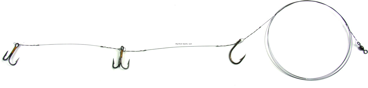 Sea Striker Carolina Live Bait King Rig #5 Solid Wire 1-2/0 and 2#4 Trebles