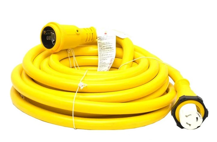 Sierra AC12380 50A Shore Power Cordset, 50', Yellow