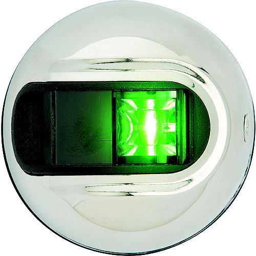 Attwood LightArmor LED Vertical Surface Mount Starboard Side (GREEN) Light, Round.