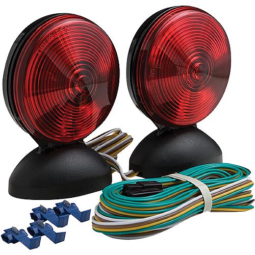 Optronics TL22RK Magnet Mount Towing Light Kit - RED - Includes 20' Wishbone Style Wiring Harness.
