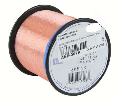 Ande Premium Mono 1/8 Lb. Spool 8 Lb. Test Pink