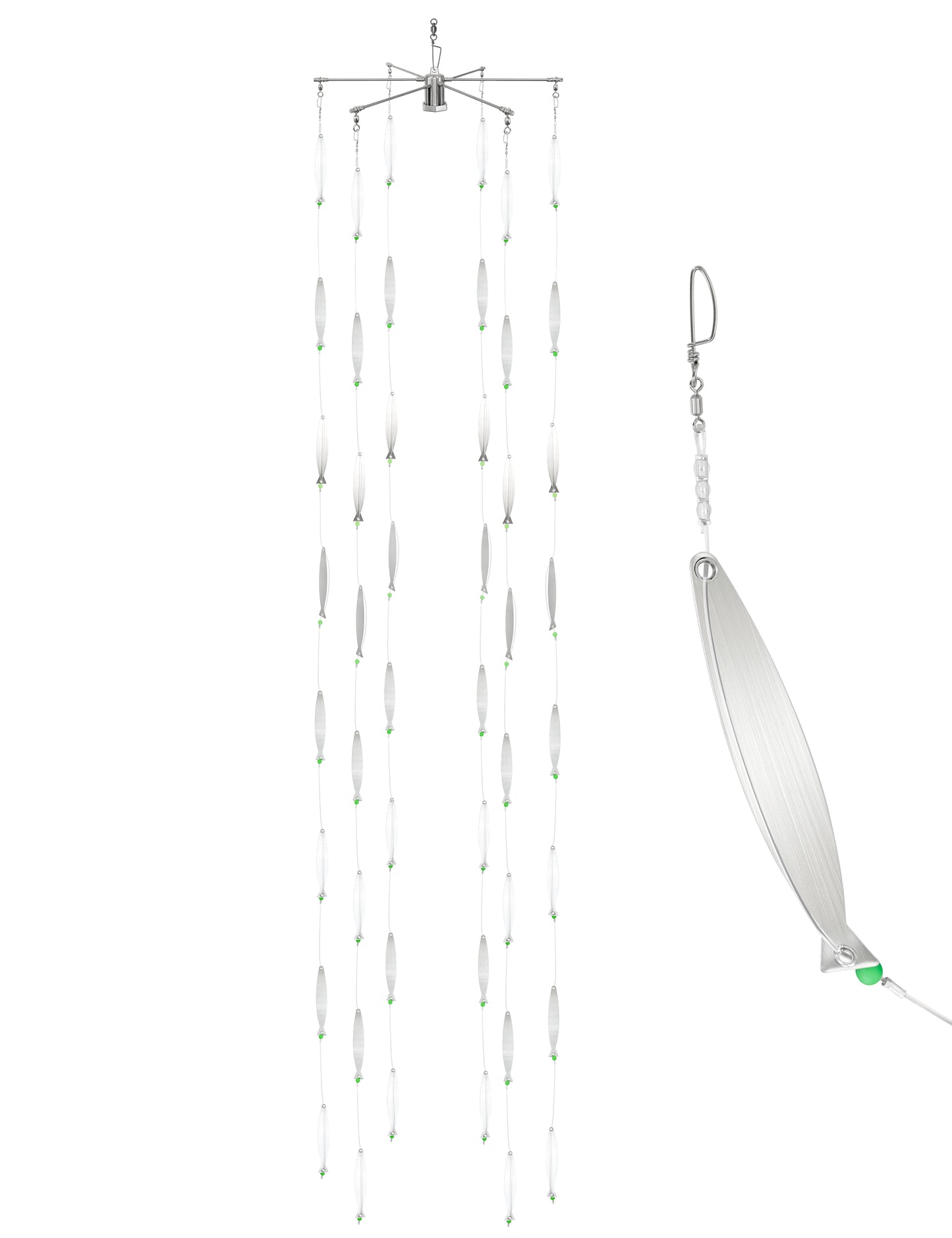 Bluewing Collapsible / Foldable Dredge with 2.5in Head, Dia. 5mm/20in Rod and 6in Stainless Baitfish