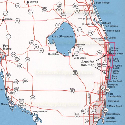 Top Spot Fishing N-213 Palm Beach Area Map