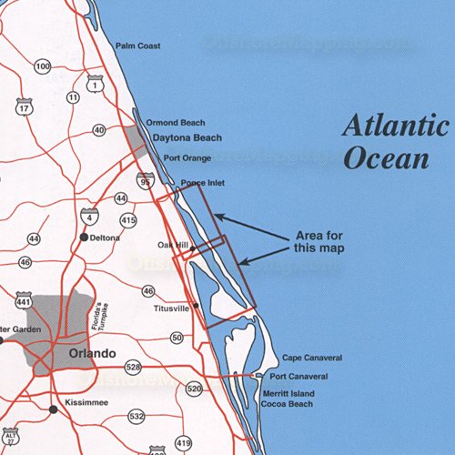 Top Spot N-219 Mosquito Lagoon Area Map.