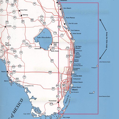 Top Spot Fishing Map N-224 Southeast Florida Offshore Area Map Florida, Miami, Winter Beach, Bimini