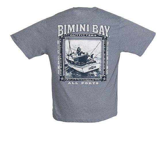 Bimini Bay Small Classic Outfitters Short Sleeve Tee - All Ports Dark Gray Small