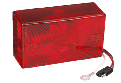 WesBar Submersible Taillight with Plate Light, Right, 6" x 3-1/2".