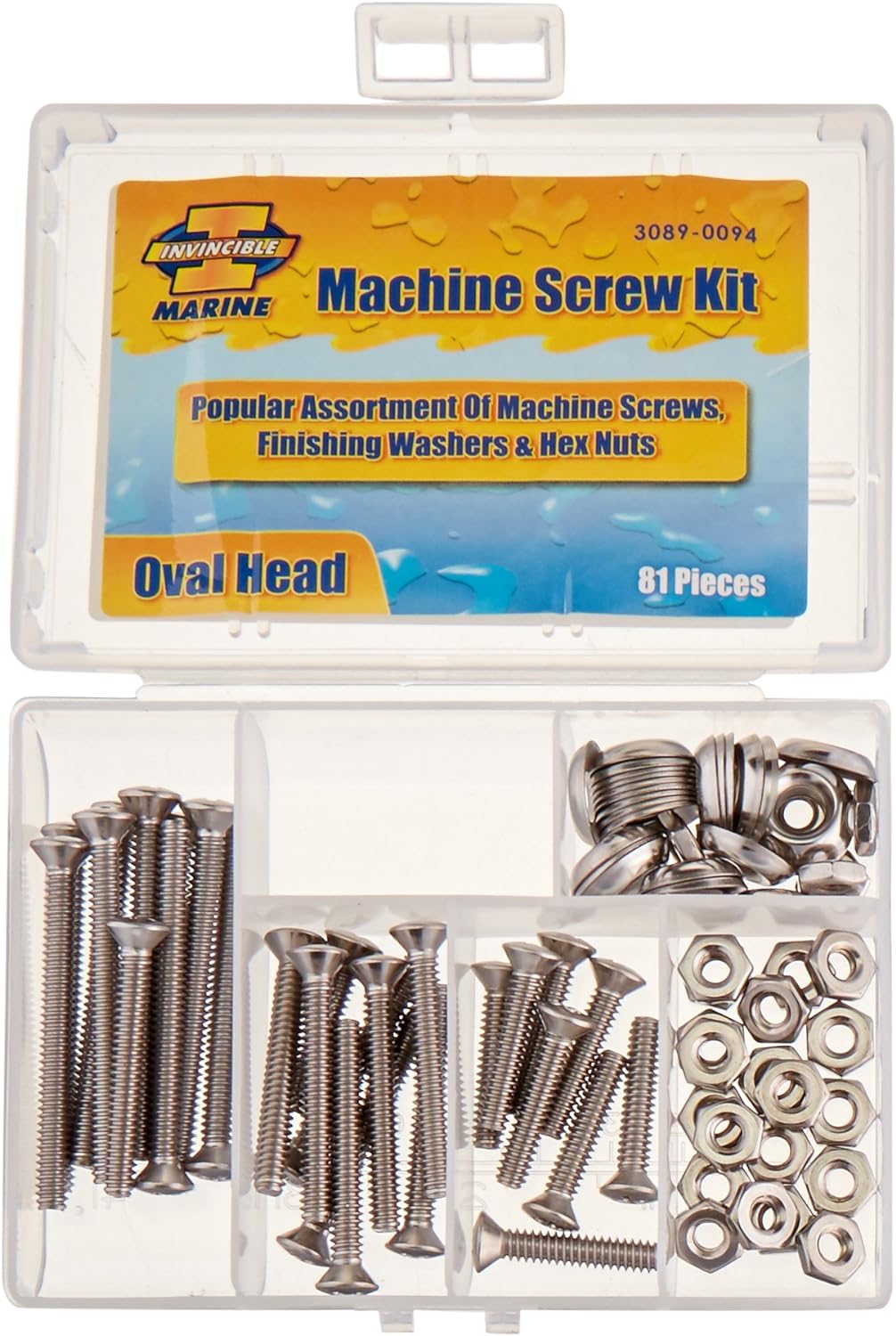 Invincible Marine BR54402 Stainless Steel Machine Screws Kit 81-Pieces