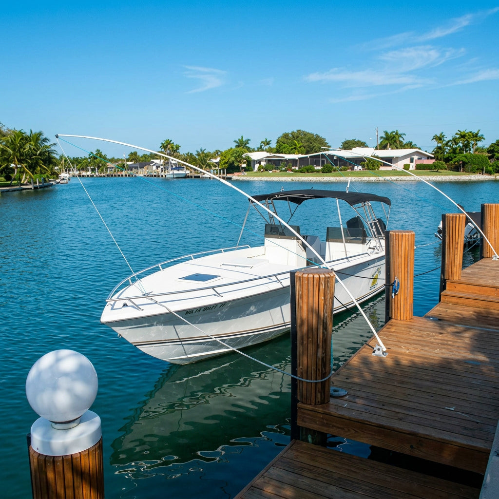 Taylor Standard Mooring Whips with Fixed 60° Angle Base (Sold in Pairs) For Boats Up to 24'-28'