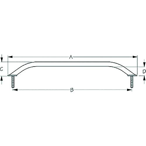 Sea-Dog 2546201 Stud Mount Flanged Stainless Steel 10" Handrail.