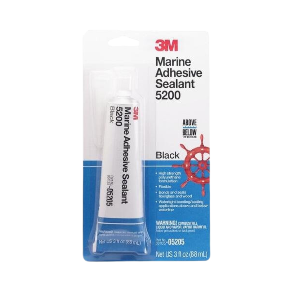 3M Marine Adhesive Sealant 5200 - Black - Permanent 3-Ounce.