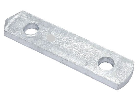 WaterLand Galvanized 2-Hole Channel Plate - 1/4'' x 1.5'' x 6.13'.
