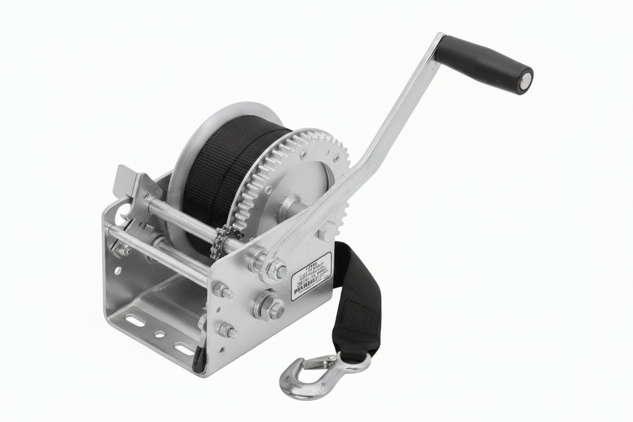 Dutton-Lainson 2-Speed Heavy Duty Trailer Winch 3,200 Lbs. w/20 ft Strap 10" Manual Handle Crank.