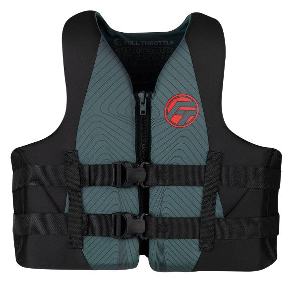 Full Throttle Action Life Vest Adult Rapid Dry Black L/XL.