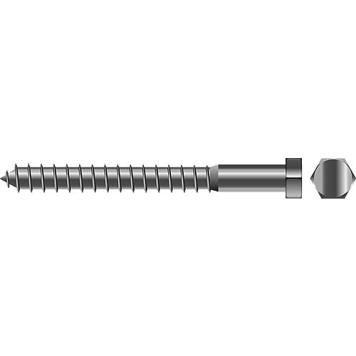 Lag Screw, 1/2 x 2-1/2" 18-8 Stainless Steel.