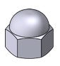 Seachoice 18-8 Stainless Steel Acorn Cap Nuts, 6-32 Size,