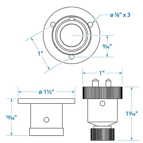 SeaChoice Waterproof Boat Deck Connector, 2 Prong Plug, 3 Amps at 12V.