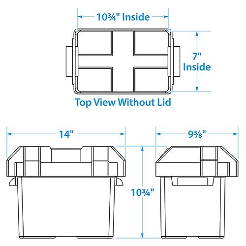 SeaChoice USCG-Approved Marine Group 24 Series Standard Battery Box with Strap & Mounting Kit.