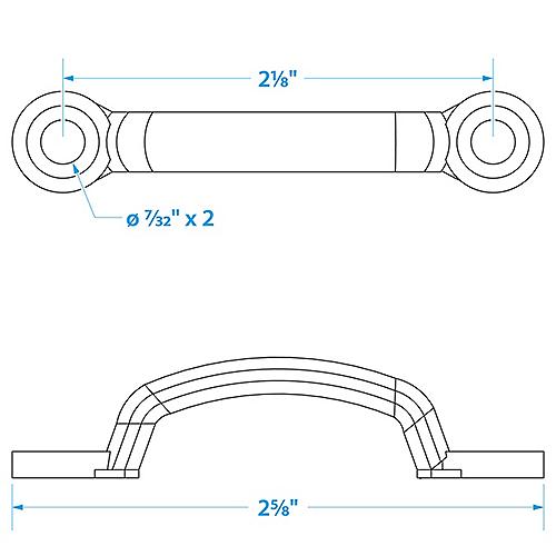 SeaChoice Multi-Purpose Nickel Plated Brass Wire Eye Strap 1-1/4" Inch.
