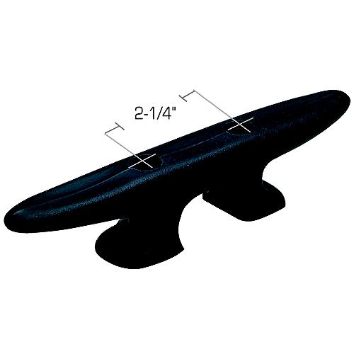 SeaChoice 8" Black Nylon Plastic Deck Cleat.