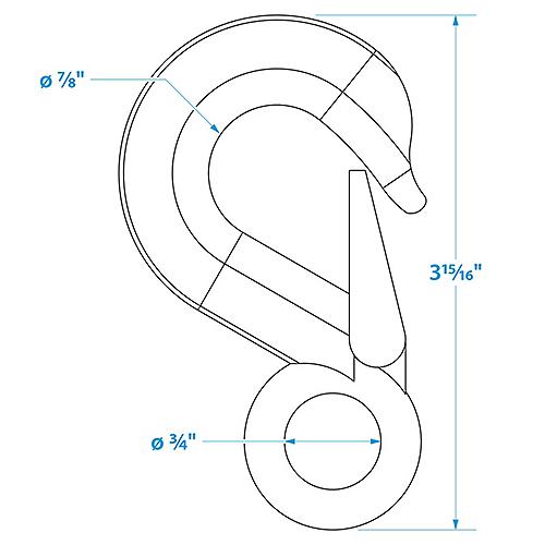 SeaChoice Heavy Duty Zinc Plated Winch Hook 5/8" x 3-7/8".