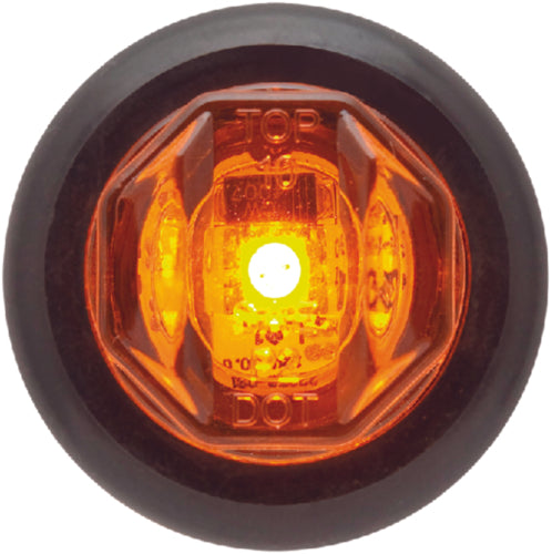 SeaChoice Round LED Mini Sealed Clearance/Marker Light - Amber 3/4" Inch.