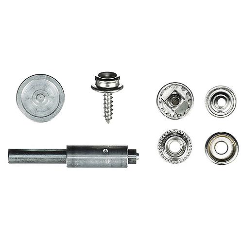 SeaChoice Nickel Plated Brass Canvas Snap Kit with Tool - 49 Piece.