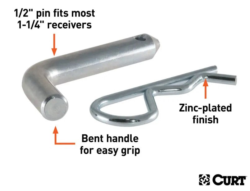Curt 1/2" Hitch Pin 1-1/4" Receiver Tube.