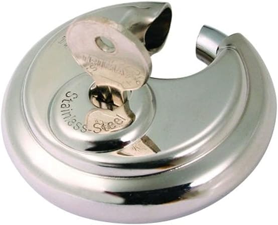 Trimax TRP170 Stainless Steel 70mm Round Pad Lock - 10mm Shackle.