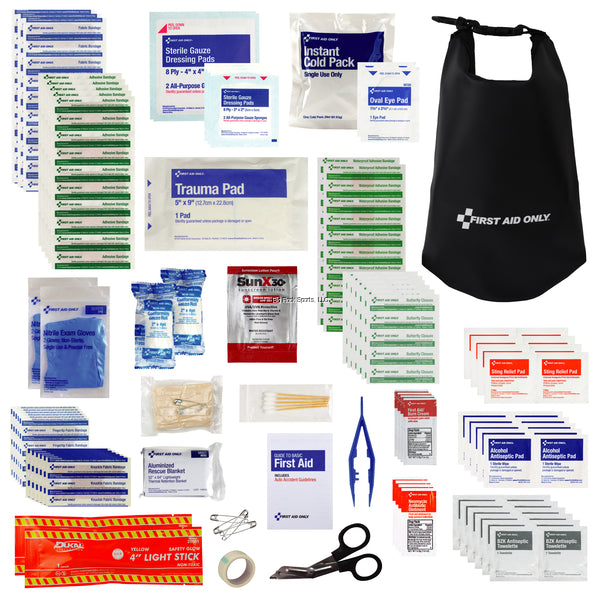 Outdoor First Aid Only (91490) Marine Boat Dry Bag First Aid Kit, 140 Pieces.
