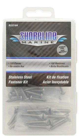 Shoreline Marine SL52164 Screw Kit Stainless Steel 168 Pieces.