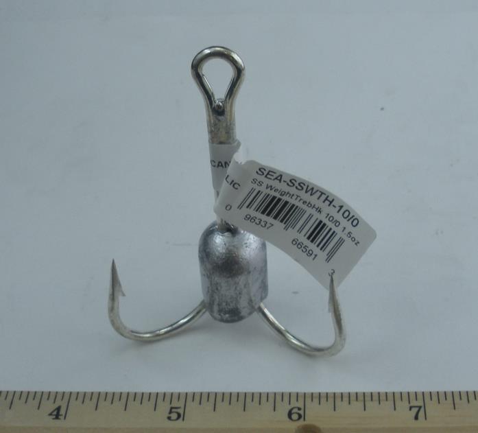 Sea Striker Weighted Treble 1.5 oz Mustad 3551DT 10/0 Sea Striker Weighted Treble 1.5 oz Mustad 3551DT 10/0