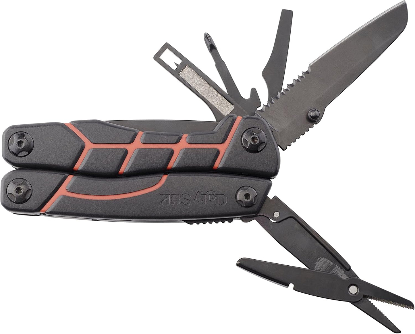 Shakespeare Ugly Stik Ugly Tools Multitool Knife for Fishing, 11-in-1 Fishing Tool for Anglers, Includes Pliers, Scissors, Knife, and Screwdriver, Non-Slip Grip Handle
