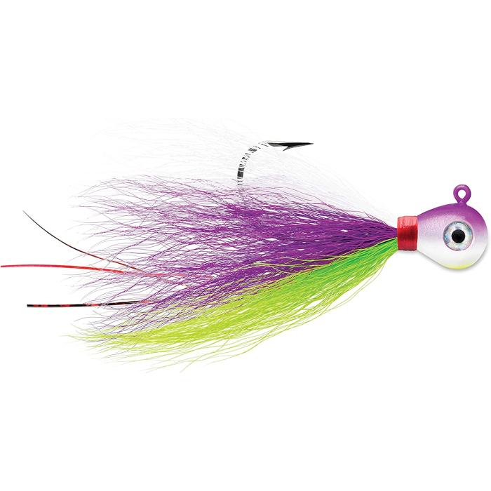 VMC BKJ1-PA Bucktail Jig, Sinking 1oz, #6 Hook, Purple Albino, 2pk