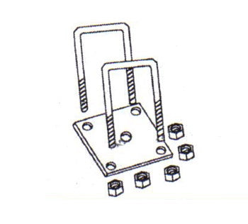 WaterLand 2" x 3" Square Axle Kit - Galvanized