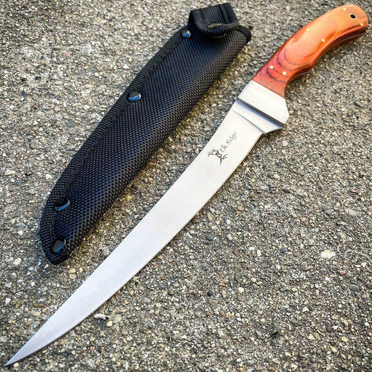 Rill Simple Tools Offshore Fishing Fillet Knife 12" With Wooden Handle