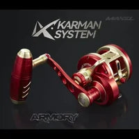 Maxel Armory 35 Level Wind Custom Red Light Gold Conventional Reel Right Hand