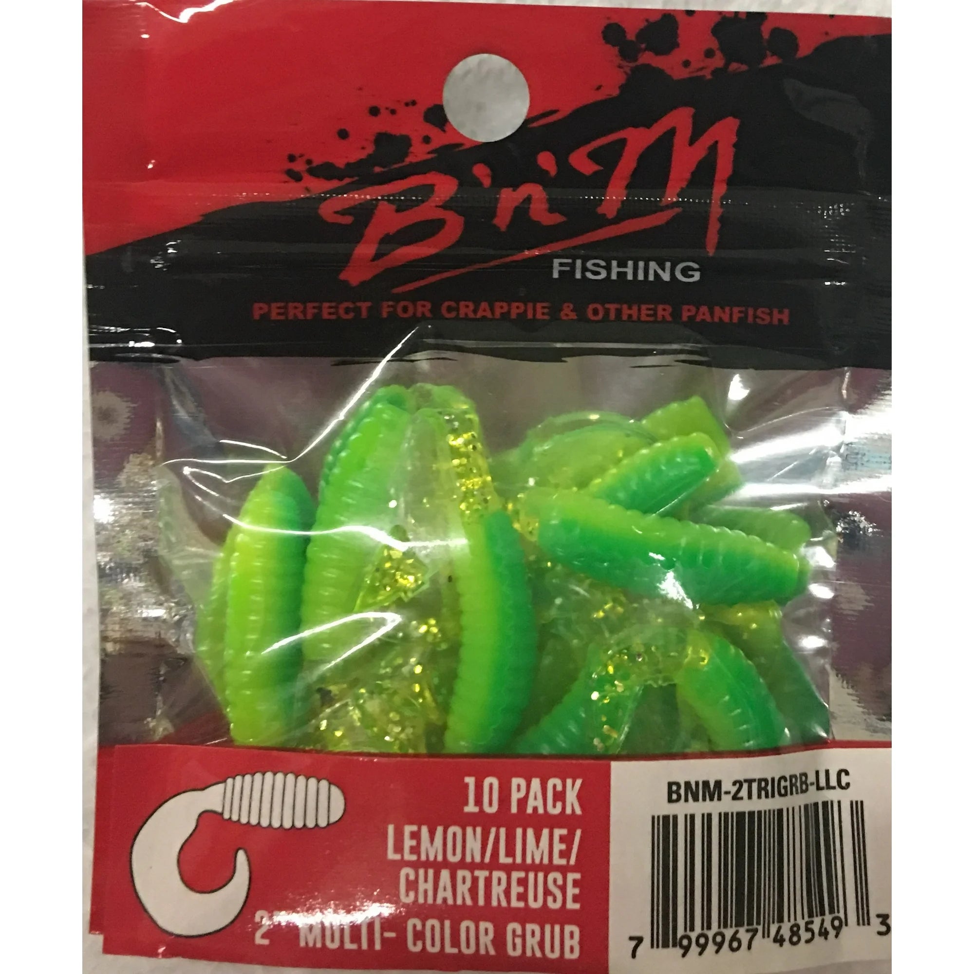 B'n'M Pole Company Grub Lure - Fire Tiger & Multi-Color