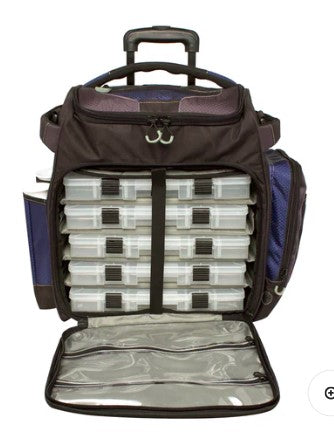 Calcutta CSRTB37 Explorer Rolling Tackle Bag w/ 5-3700 Trays + Rod Holders