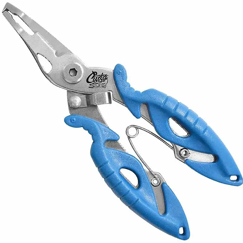 CUDA 5" Steel Titanium Bonded Mini Plier w/ Blue Handle.