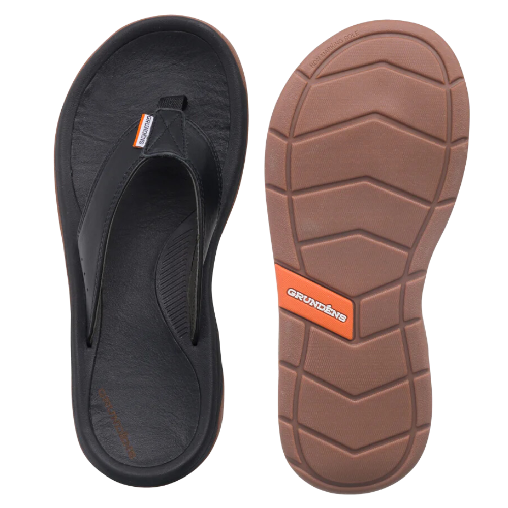 Grundens Leather Captain's Sandal Black