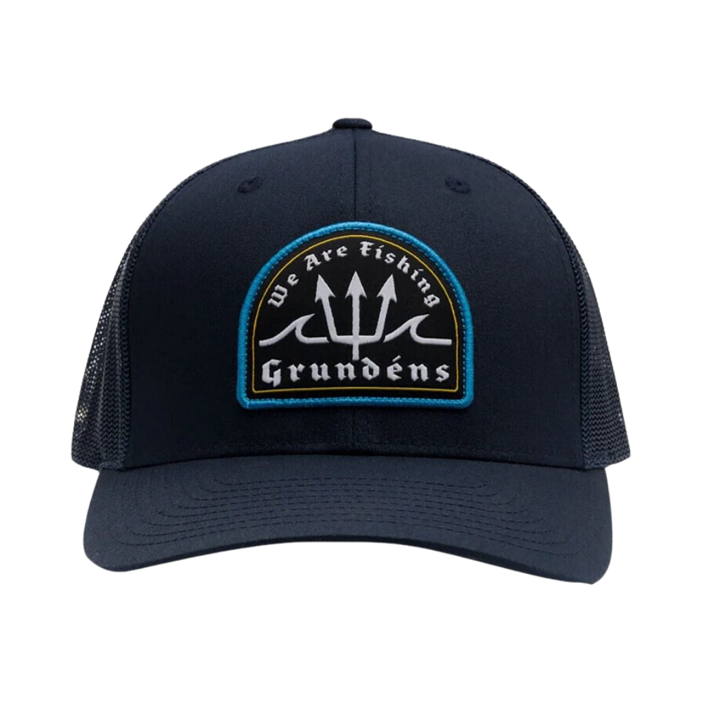 Grundens We Are Fishing Navy Trucker Hat
