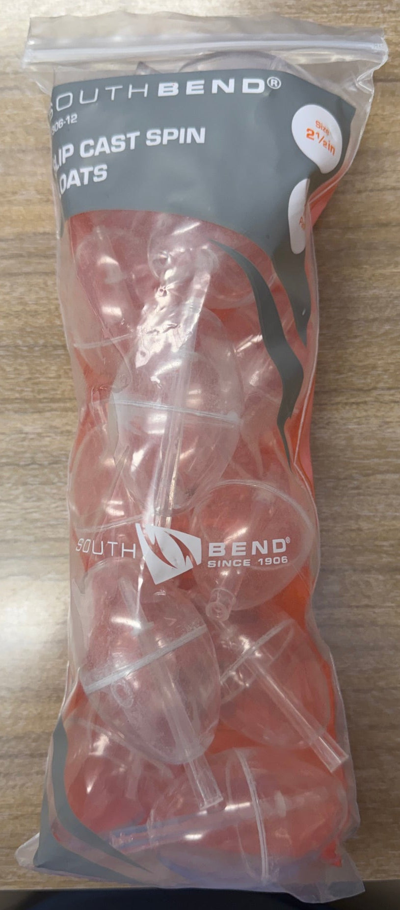 South Bend Slip Cast Clear Spin Float Bobber 2-1/2" 12 Pack