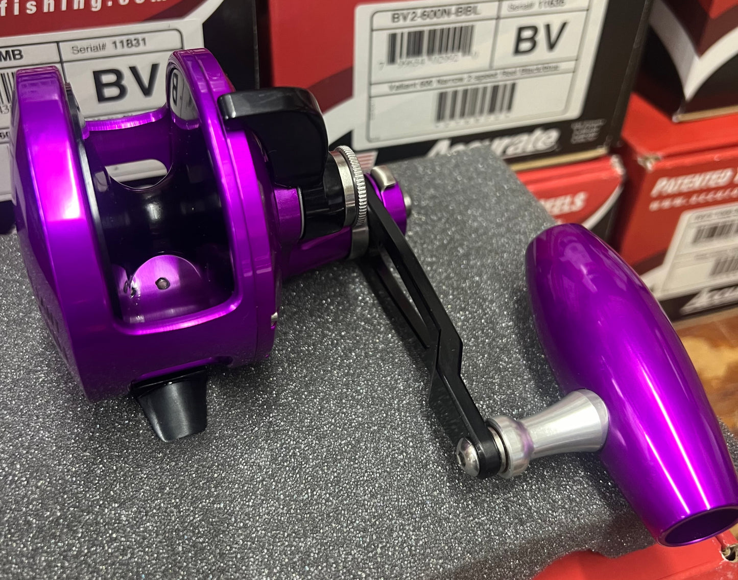 Accurate Valiant 600 BV2-600NN-SPJ Extra Narrow 2 Speed Slow Pitch Custom Black Purple SPJ