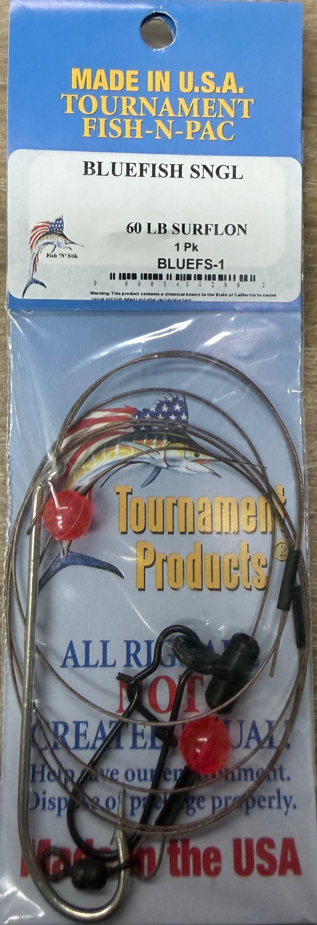 Tournament Fish-N-Pac Blue Fish Slider Rig Single Hook