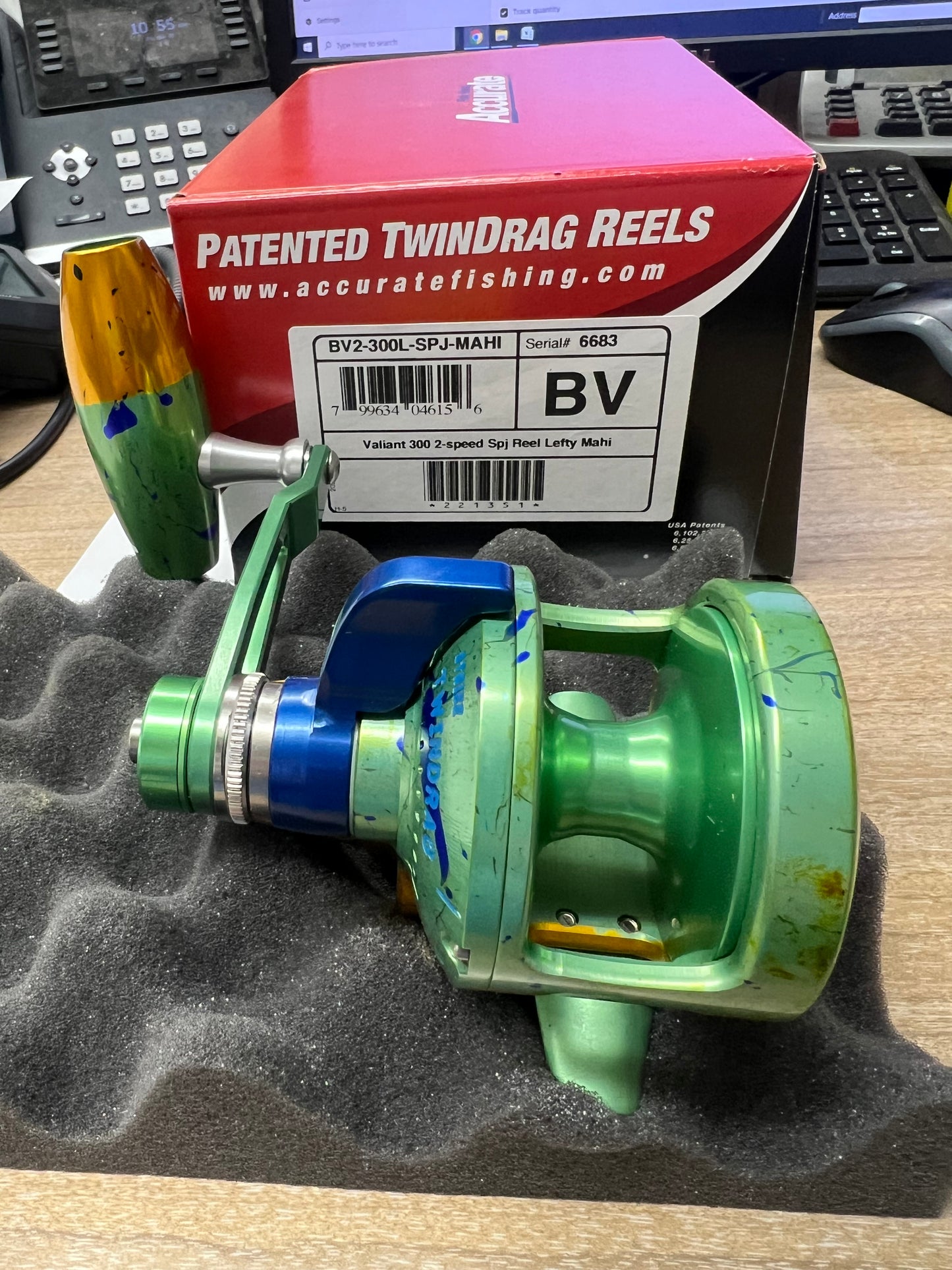 Accurate Boss Valiant 2-Speed 300 SPJ Lefty Reel Mahi BV2-300L-SPJ-MAHI