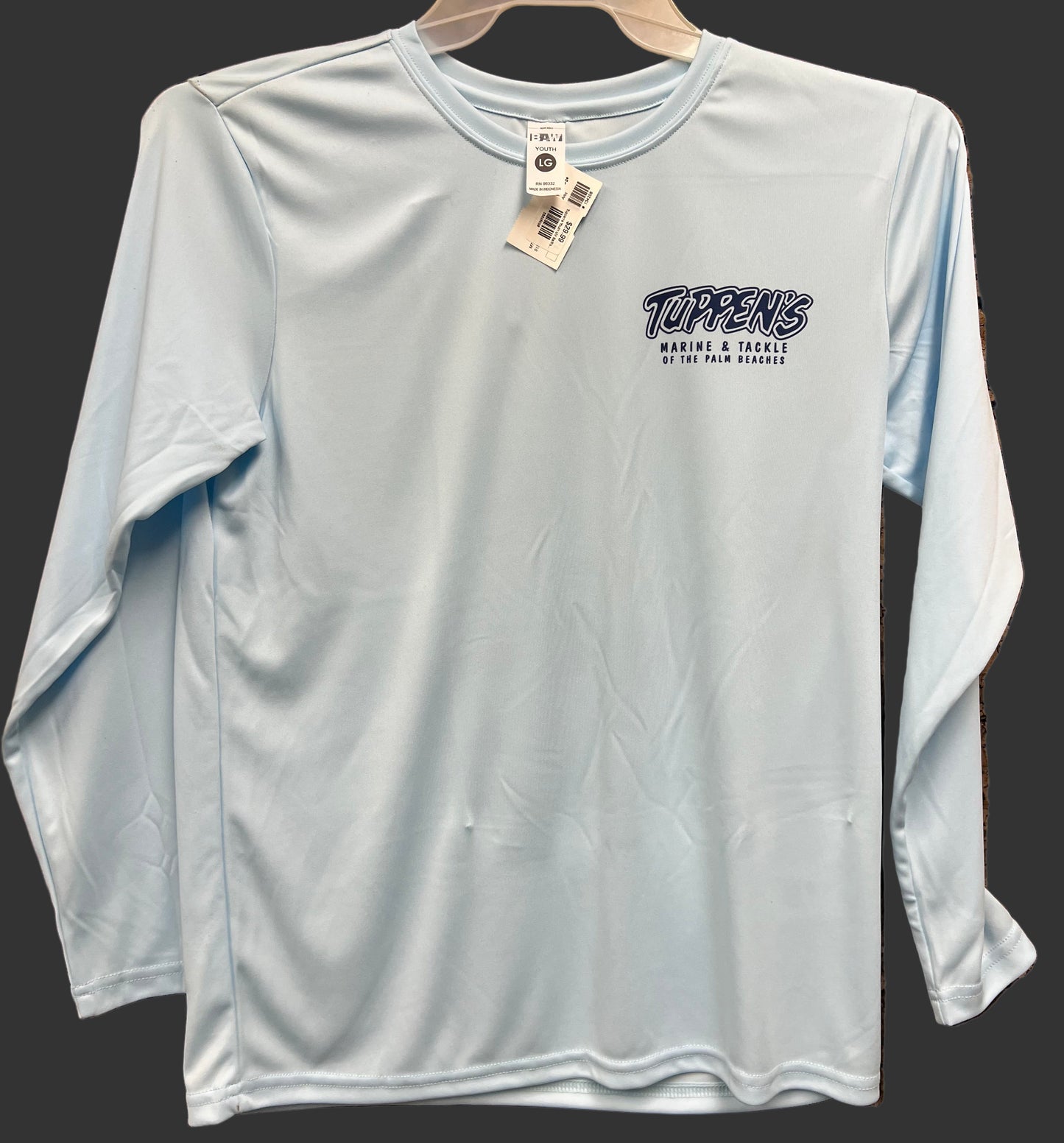 Tuppens Youth Sailfish Blue Long Sleeve Performance T-Shirt SPF 50